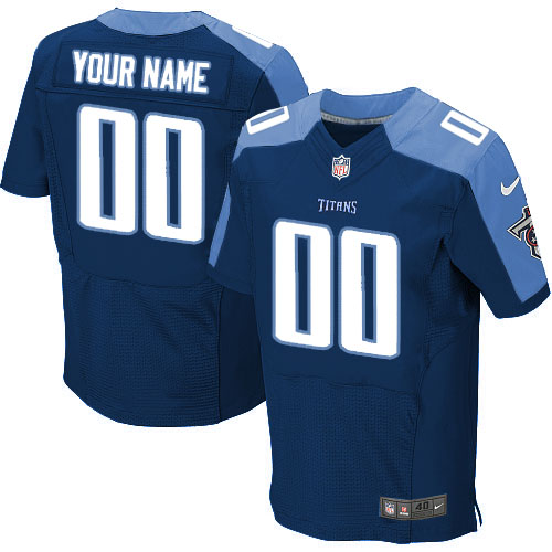 Nike Tennessee Titans Customized Navy Blue Stitched Elite Men's NFL Jersey